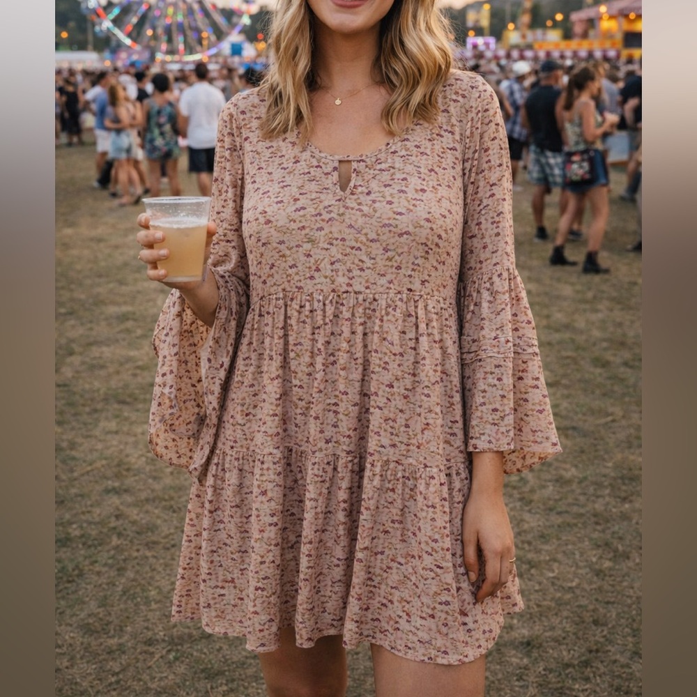 Floral Bell Sleeve Dress